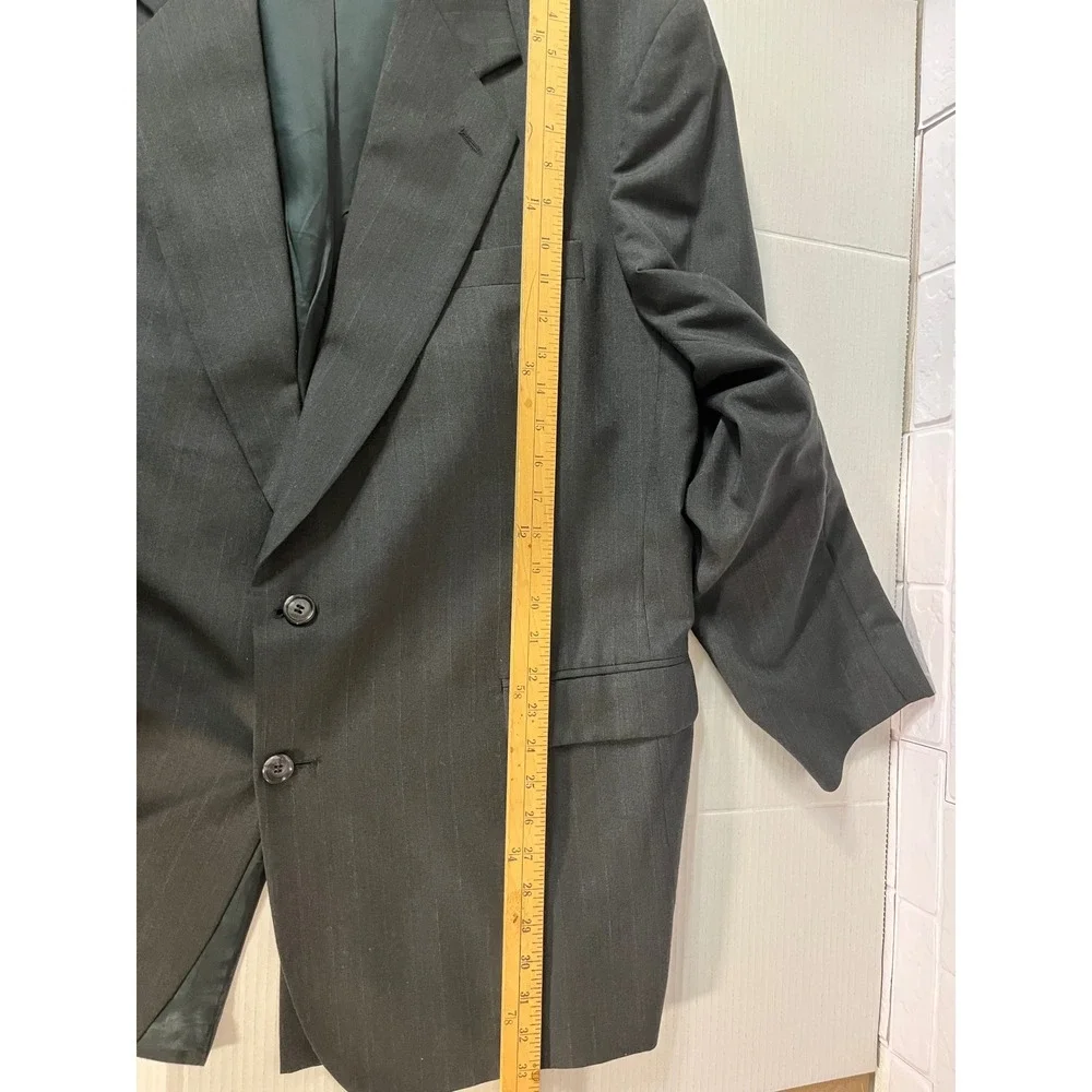 Kilburne and Finch Suit Mens 46L W40 Gray Excellent Wool Blend Pinstripe‎ 2pc